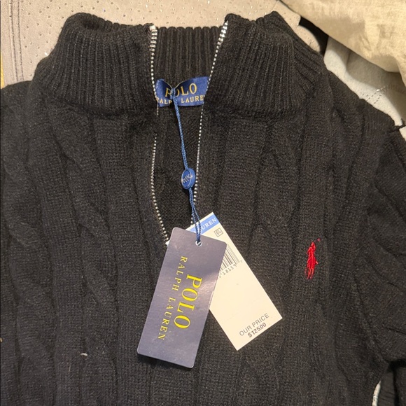 Polo by Ralph Lauren Black Zip-Up Men's Sweater